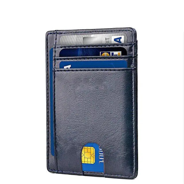 Men's Leather Slim Wallet Credit Card Holder