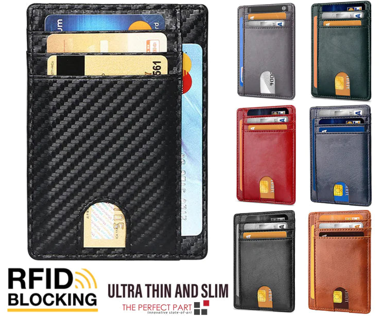 Men's Leather Slim Wallet Credit Card Holder