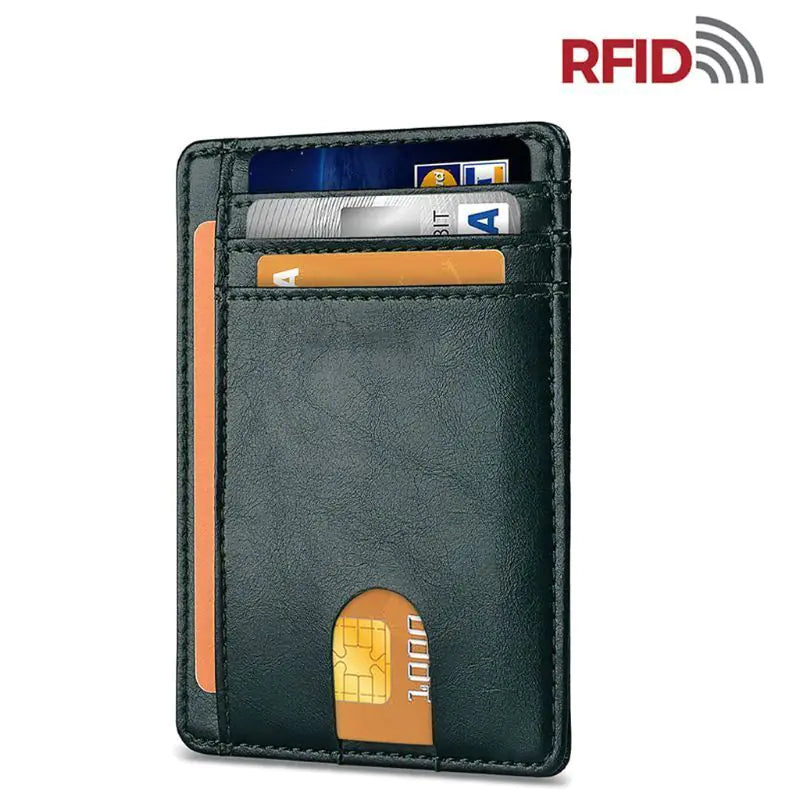 Men's Leather Slim Wallet Credit Card Holder