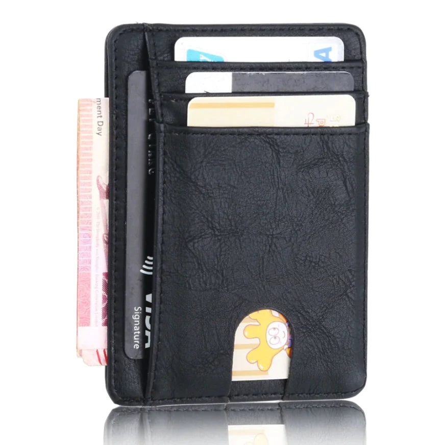 Men's Leather Slim Wallet Credit Card Holder