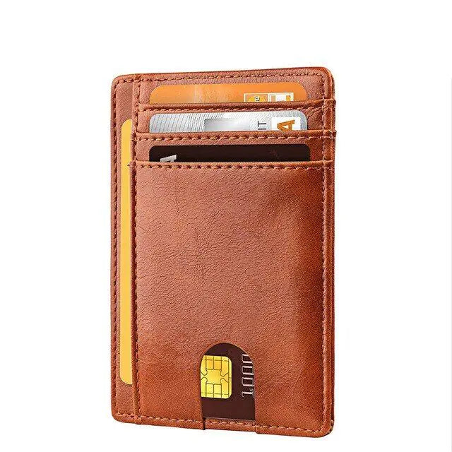 Men's Leather Slim Wallet Credit Card Holder