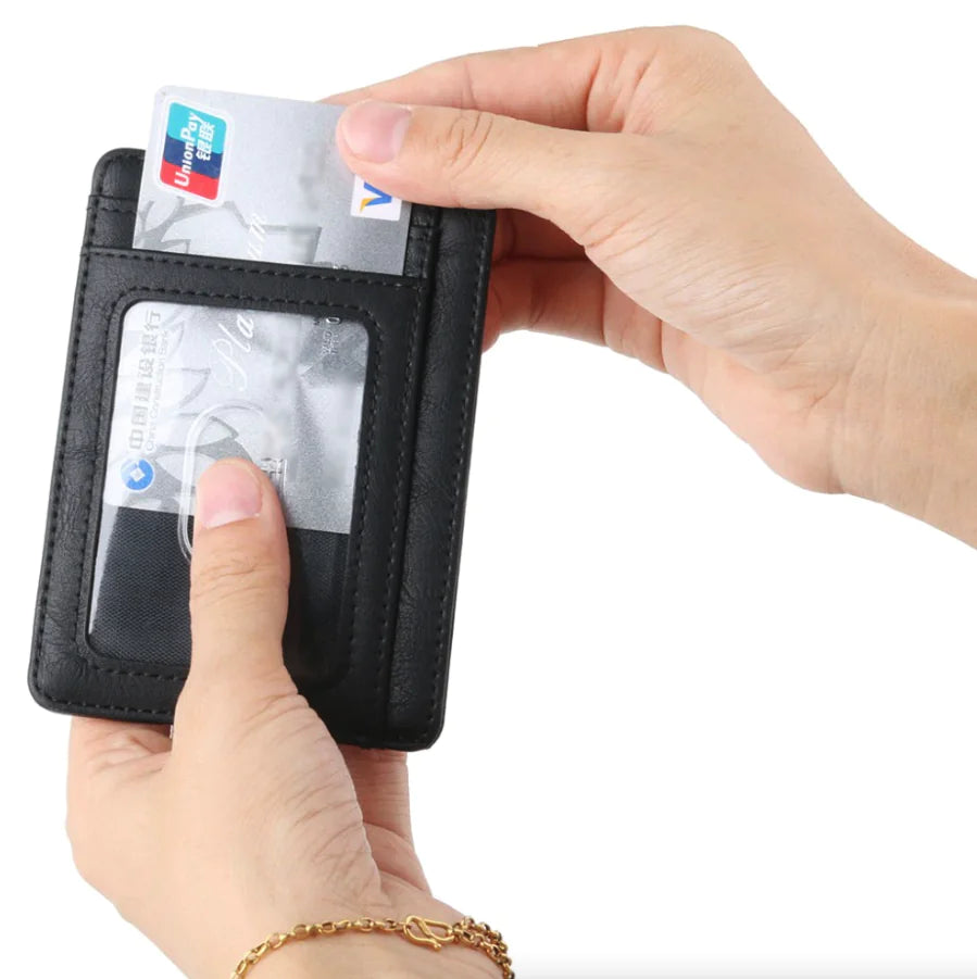 Men's Leather Slim Wallet Credit Card Holder