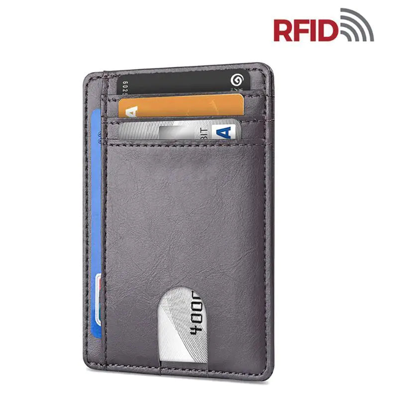 Men's Leather Slim Wallet Credit Card Holder