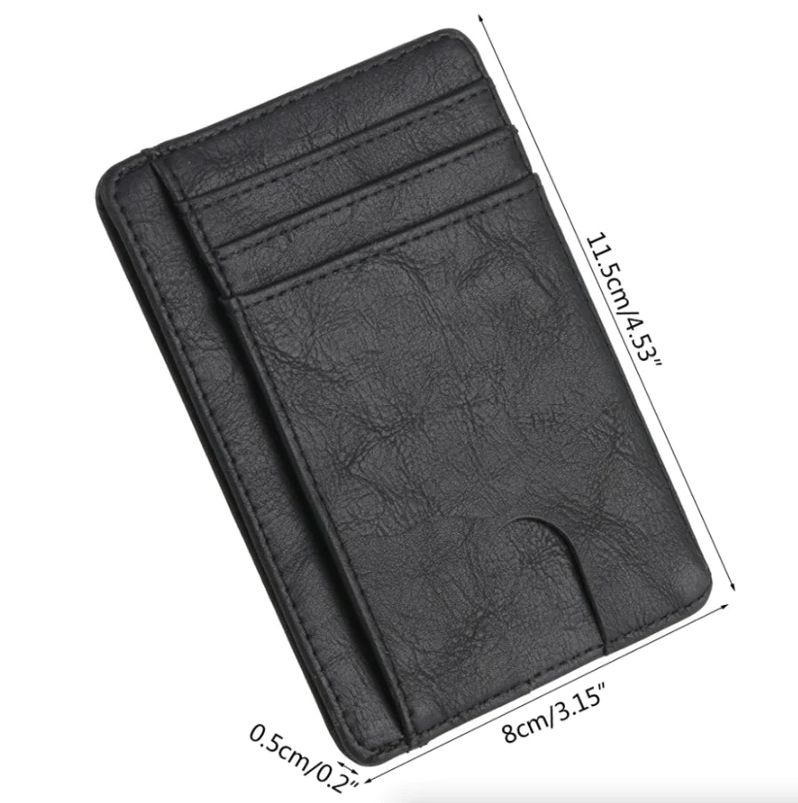 Men's Leather Slim Wallet Credit Card Holder