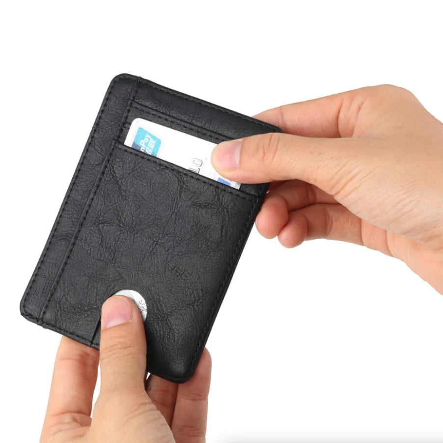 Men's Leather Slim Wallet Credit Card Holder