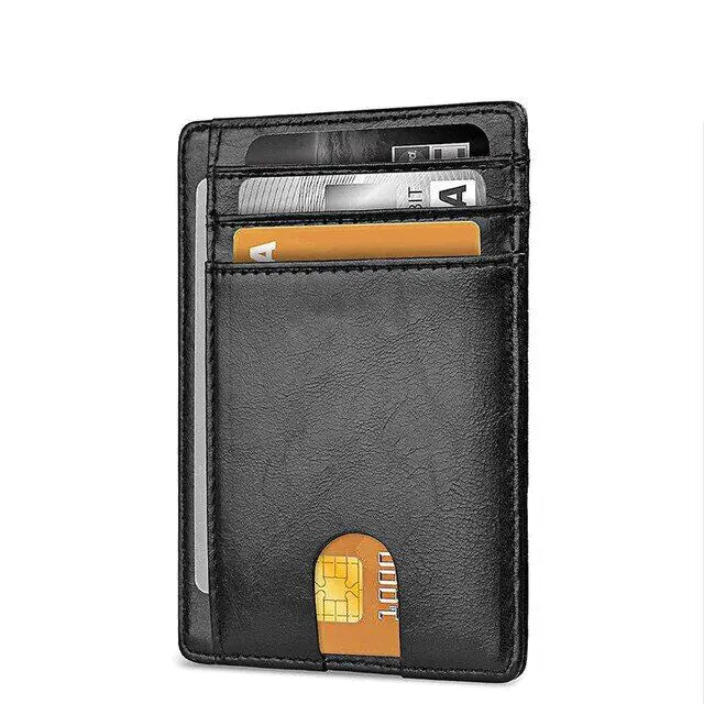 Men's Leather Slim Wallet Credit Card Holder