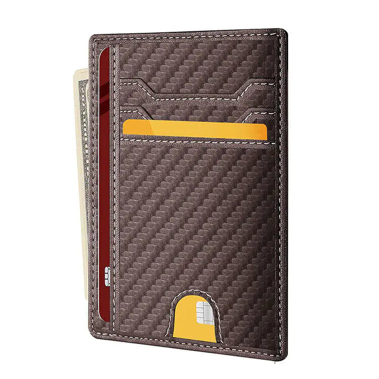 Men's Leather Slim Wallet Credit Card Holder