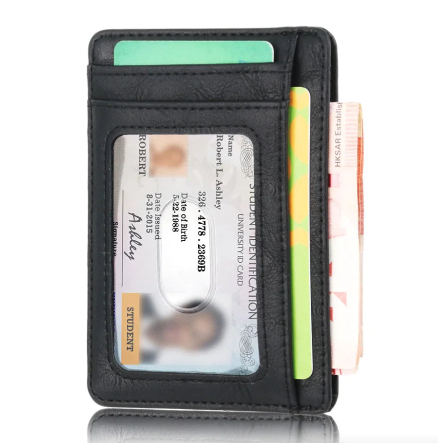 Men's Leather Slim Wallet Credit Card Holder